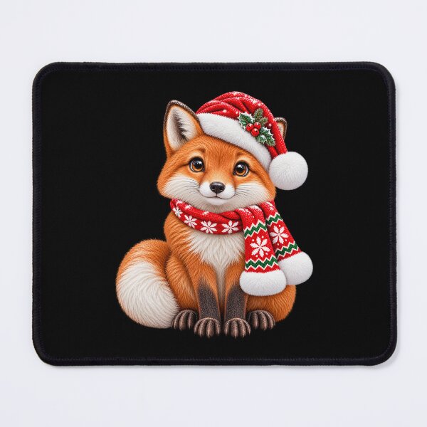 Item preview, Christmas Fox Cute Red Woodland Fox in Santa Scarf designed and sold by hartwell-made.