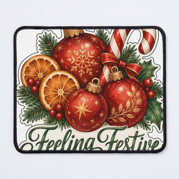 Item preview, Feeling Festive Christmas Baubles Holiday Shirt designed and sold by DreamelleStudio.