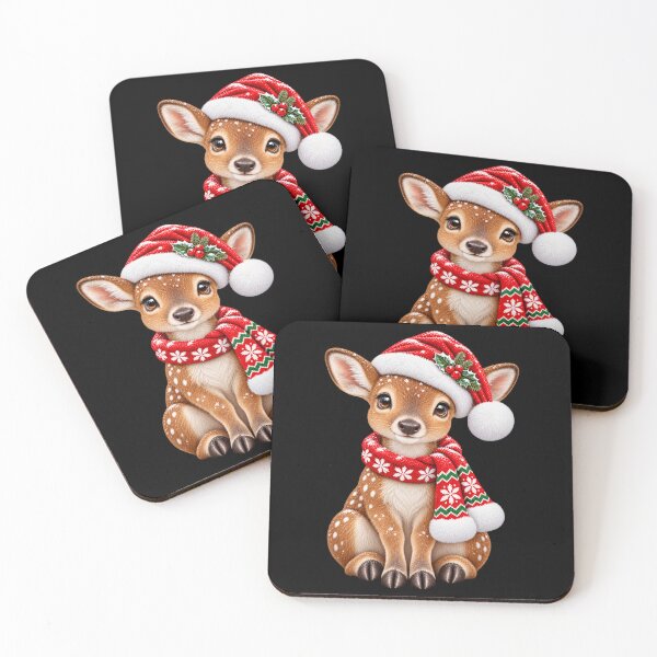 Artikelvorschau, Weihnachtliches Reh: Niedliches Rehkitz mit Weihnachtsmütze und Schal entworfen und verkauft von hartwell-made.