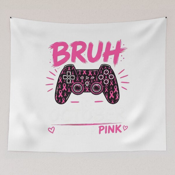 Item preview, Bruh In October We Wear Pink Gamer Controller T-Shirt designed and sold by MLETEM-P.
