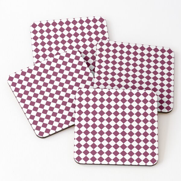 Item preview, Checkered Diamond Pattern Burgundy White designed and sold by ArtbyDebbieC.