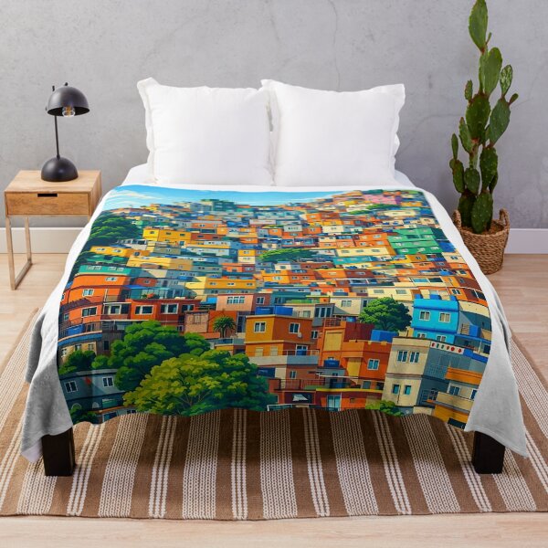 Item preview, Colorful Hillside City designed and sold by WickPoncio.
