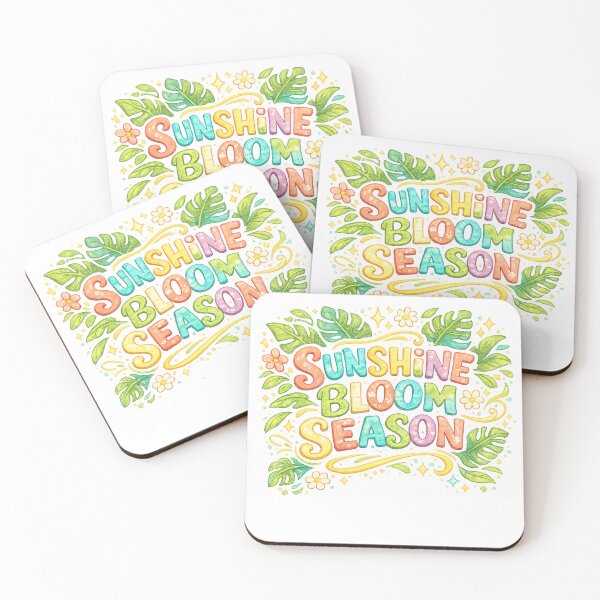 Item preview, Sunshine Bloom Season Colorful Tropical Floral Watercolor Typography Design designed and sold by inkoutninja.