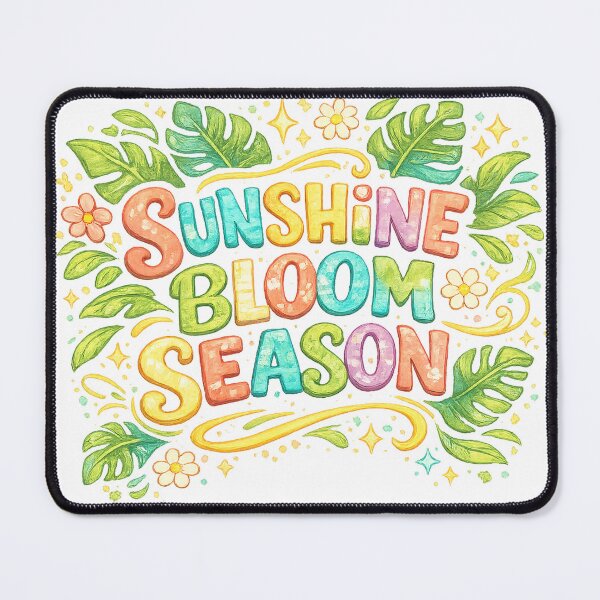 Item preview, Sunshine Bloom Season Colorful Tropical Floral Watercolor Typography Design designed and sold by inkoutninja.