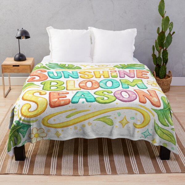 Item preview, Sunshine Bloom Season Colorful Tropical Floral Watercolor Typography Design designed and sold by inkoutninja.