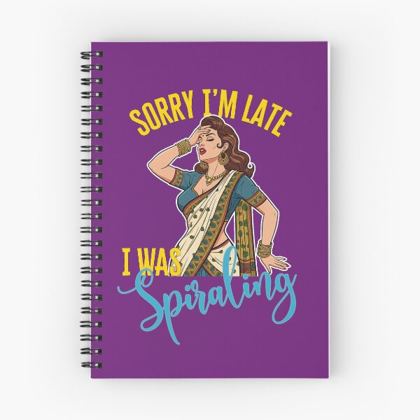 Item preview, Sorry I'm Late I Was Spiraling Overreacting Desi Retro Pinup designed and sold by QuirkyGuacamole.