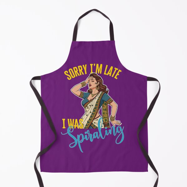 Item preview, Sorry I'm Late I Was Spiraling Overreacting Desi Retro Pinup designed and sold by QuirkyGuacamole.