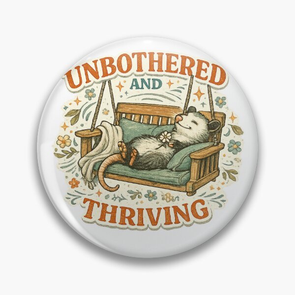 Item preview, Unbothered and Thriving Cute Opossum Porch Swing Cottagecore Relaxation Design designed and sold by inkoutninja.