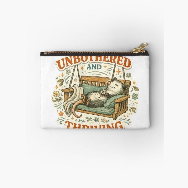 Item preview, Unbothered and Thriving Cute Opossum Porch Swing Cottagecore Relaxation Design designed and sold by inkoutninja.