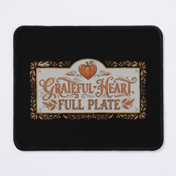 Item preview, Grateful Heart Full Plate - Hand Lettered Harvest Quote designed and sold by ModdiesColors.
