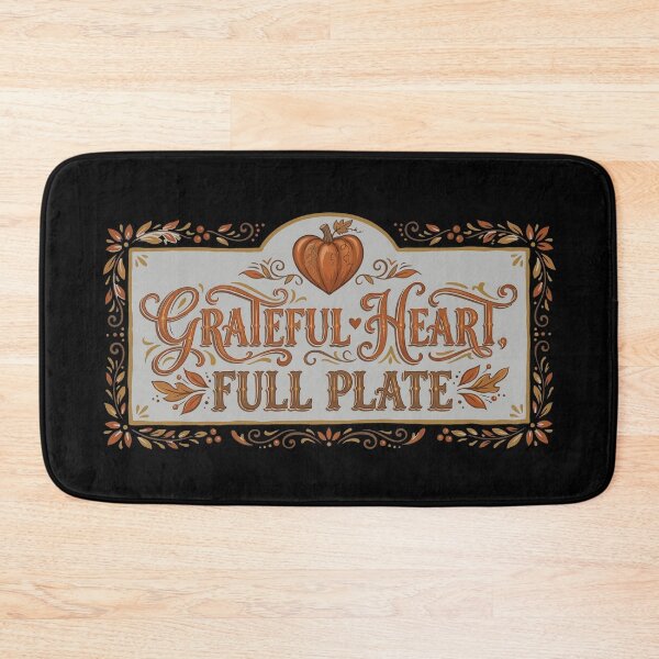 Item preview, Grateful Heart Full Plate - Hand Lettered Harvest Quote designed and sold by ModdiesColors.