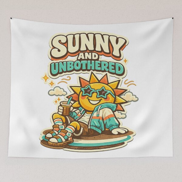 Item preview, Sunny and Unbothered Retro Summer Sun Sunglasses Beach Humor Design designed and sold by inkoutninja.