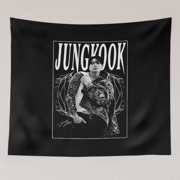 Item preview, Jungkook Black White Lightning Portrait designed and sold by NoirLuxeStudio.