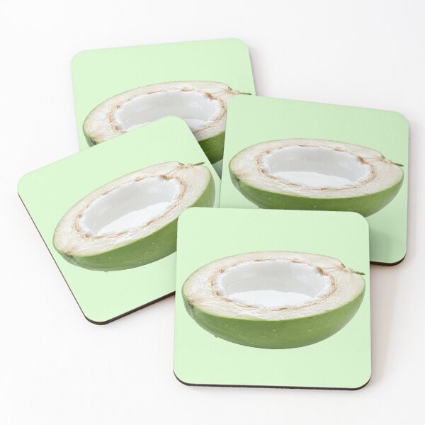 Item preview,  Fresh Young Green Coconut Half with Coconut Water - Tropical Fruit Photography designed and sold by PetalsPaws.