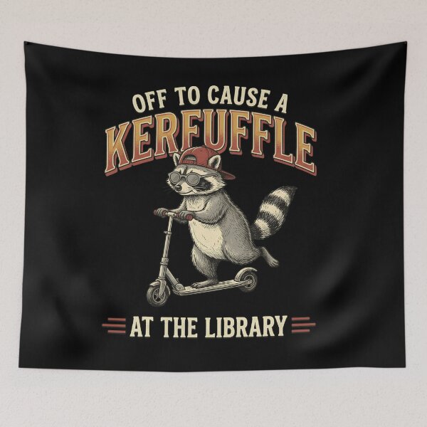Item preview, Off To Cause A Kerfuffle At The Library : Funny Vintage Raccoon Library Humor Reader Book Lover Reading Sarcastic designed and sold by NewaveBoutique.