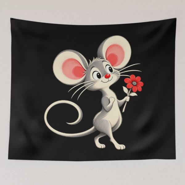 Item preview, A Little Flower for You — Sweet Big-Eared Mouse designed and sold by Sanctum Icons.
