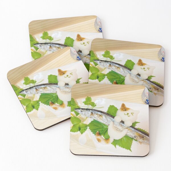 Item preview, Cute Cat Daikon Art on Japanese Grilled Sanma designed and sold by EchoWave11.