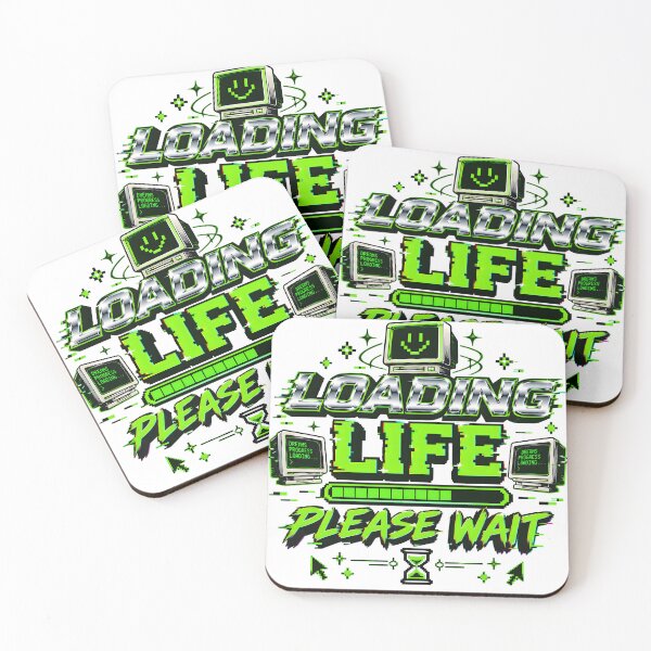 Item preview, loading life please wait, retro computer, digital nostalgia, loading screen, vintage computer designed and sold by TrueArtVibes.
