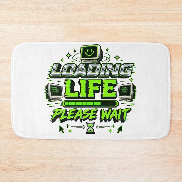Item preview, loading life please wait, retro computer, digital nostalgia, loading screen, vintage computer designed and sold by TrueArtVibes.