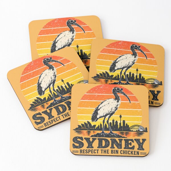 Item preview, Sydney Bin Chicken Sunset Retro Respect Skyline designed and sold by Yellowriversss.
