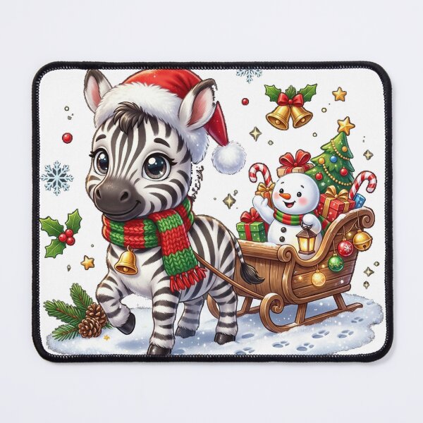 Item preview, Baby Zebra Christmas Sticker, Cute Santa Hat Sleigh and Snowman Holiday Gift designed and sold by HoMya.