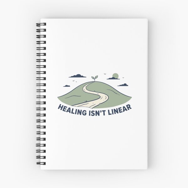 Item preview, Healing Isn't Linear - Mental Health Path Sage Green Quote designed and sold by ModdiesColors.