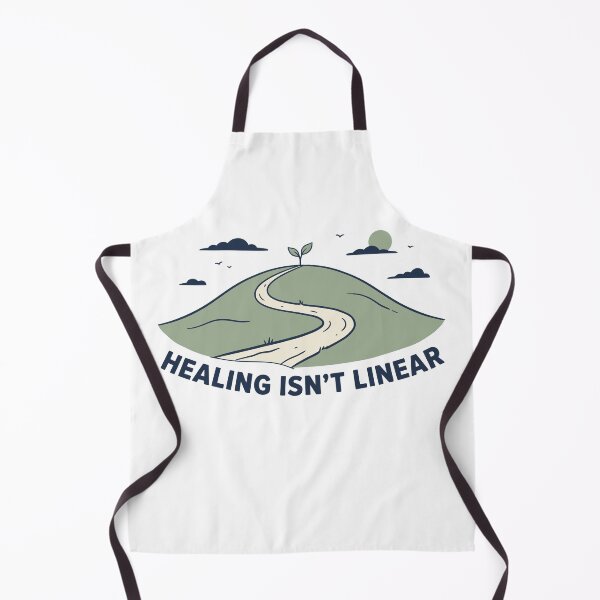 Item preview, Healing Isn't Linear - Mental Health Path Sage Green Quote designed and sold by ModdiesColors.