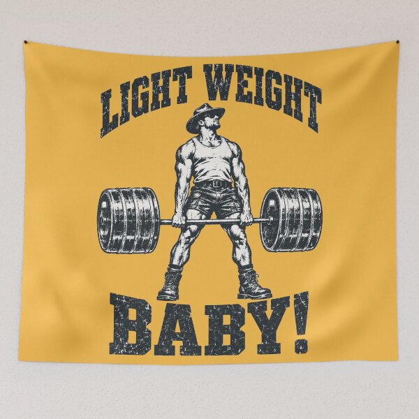Item preview, Light Weight Baby Funny Aussie Gym Slogan designed and sold by Yellowriversss.