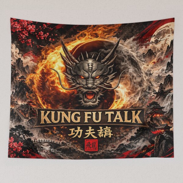Item preview, Kung Fu Talk Chinese Dragon Fire and Smoke Martial Arts Fantasy designed and sold by Fei Long Design Hub.