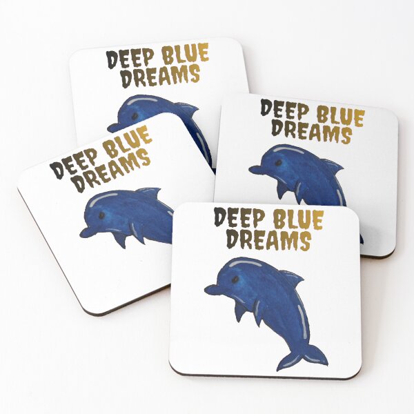 Item preview, Deep Blue Dreams - Cute Blue Dolphin Hand Painted designed and sold by ChanCreation.