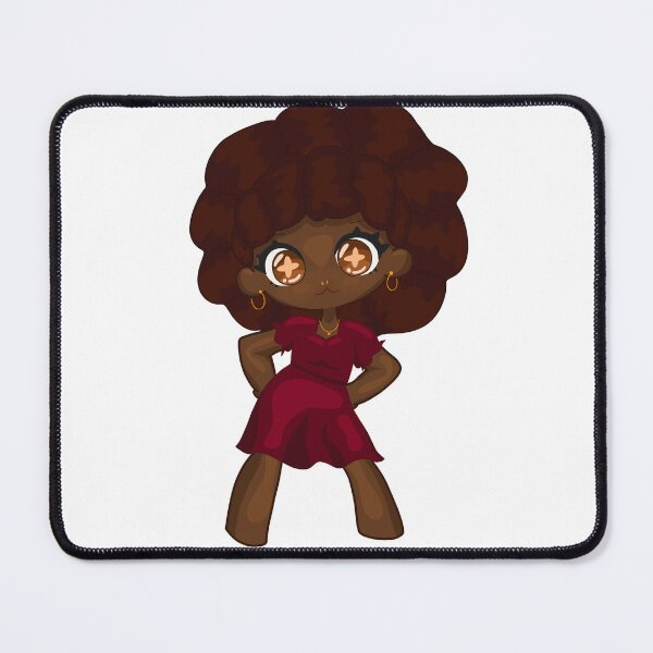 Item preview, Cute Chibi Girl, Red Dress, piercings, Black Girl, Cute designed and sold by BambinoBunnyyy.