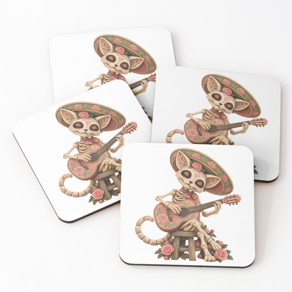 Item preview, The Eternal Serenade — Romantic skeleton cat in a sombrero? designed and sold by Limmagin.