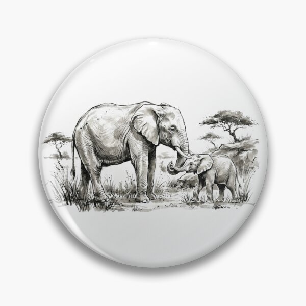 Item preview, A majestic elephant with her baby elephant. designed and sold by CHRIST5000.