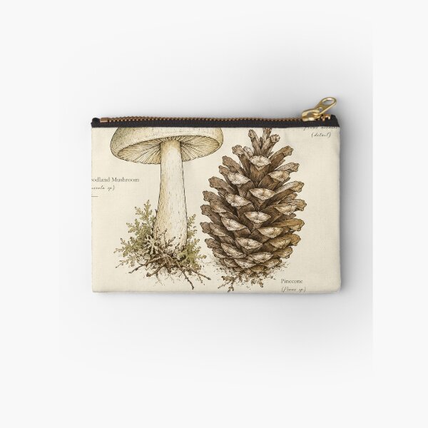 Item preview, Mushroom & Pinecone Study | Cottagecore Herbarium Print designed and sold by Zaramodo.