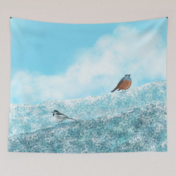 Item preview, Two cute birds in wild nature designed and sold by greenPQBstudio.