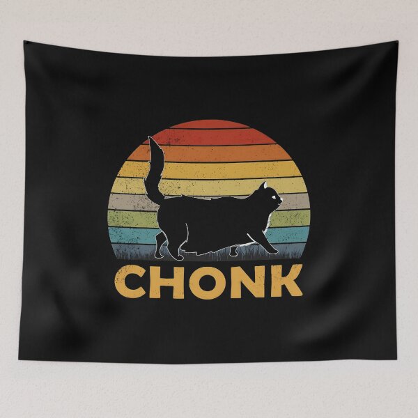Aperçu de l'œuvre Chonk Cat Retro Sunset Funny Pet Graphic créée et vendue par Dmo3HarkoArt.