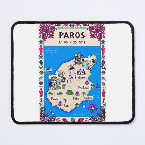 Item preview, Paros island Map designed and sold by NatXio.