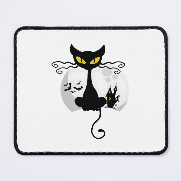 Item preview, Halloween Black Cat Moon Haunted House Bats Art designed and sold by Dmo3HarkoArt.