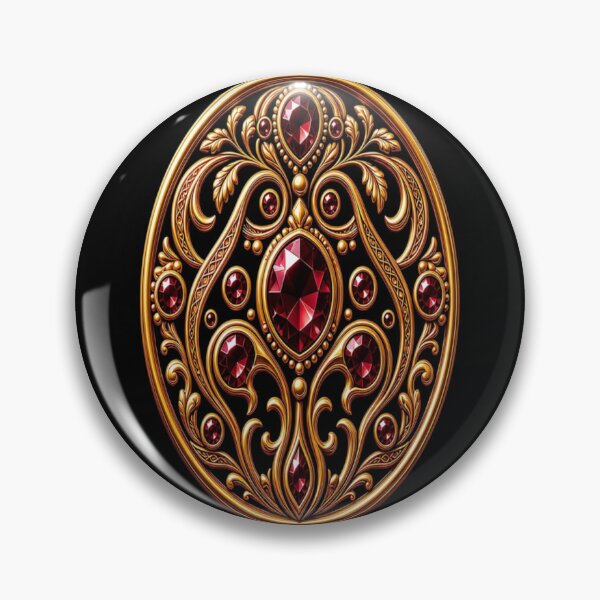 Item preview, Deep Burgundy Ruby Mandala - Baroque Gold Pearl Luxury Ornament designed and sold by Breezes-of-Ida.