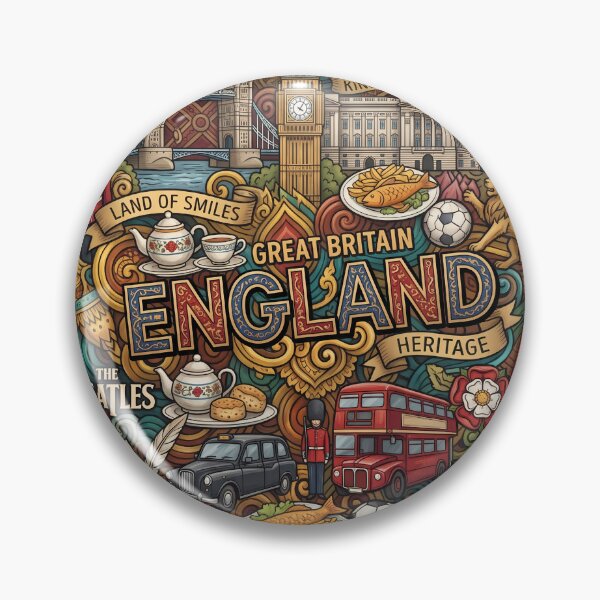 Item preview, England Cultural Doodle Zentangle Heritage Art designed and sold by LoliDesignShop.