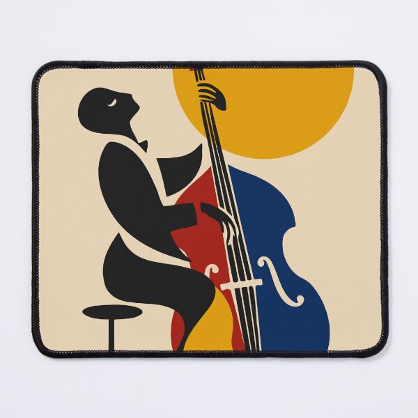 Item preview, Jazz Double Bass  Art Print, Abstract Bass Player Print, Mid Century Modern Music Art, Bauhaus Jazz Decor, Upright Bass Musician Gift designed and sold by Studio pod Burom.