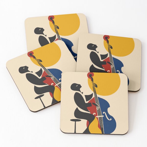 Item preview, Jazz Double Bass  Art Print, Abstract Bass Player Print, Mid Century Modern Music Art, Bauhaus Jazz Decor, Upright Bass Musician Gift designed and sold by Studio pod Burom.