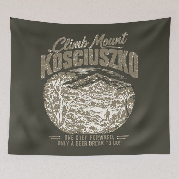 Item preview, Climb Mount Kosciuszko Vintage Hiking Beer Souvenir designed and sold by Yellowriversss.