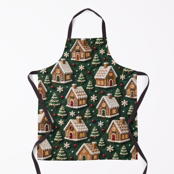 Item preview, Gingerbread Christmas Village Pattern – Cozy Holiday Houses and Trees designed and sold by Kaleidoscope Print.