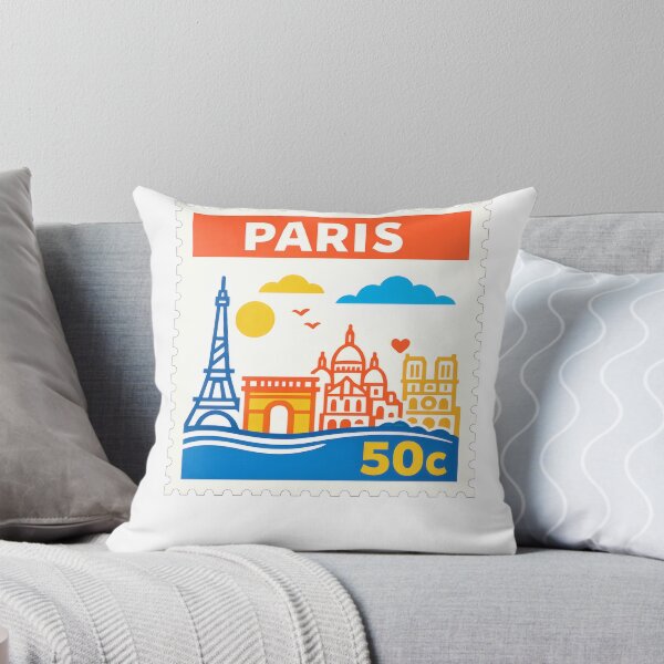 Item preview, Vintage Paris Stamp Illustration | Retro French Postage Art | Classic Eiffel Tower Travel Design designed and sold by PaintedPixels01.