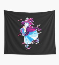 Animal cartoon Eighties Retro Violet and Purple Wall Tapestry