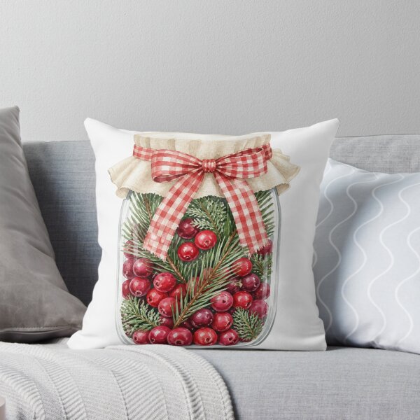 Item preview, Festive Christmas Cranberry Jar with Red Ribbon designed and sold by takeng07.