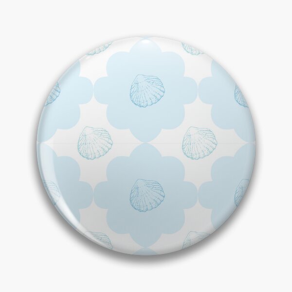 Item preview, Shell collection flower pattern in blue designed and sold by Quiet Waters Design.