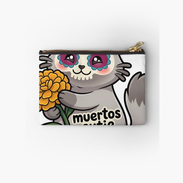 Item preview, Cute Sugar Skull Ragdoll Cat Hugging a Marigold Bloom - Muertos Cutie designed and sold by pumsquare.