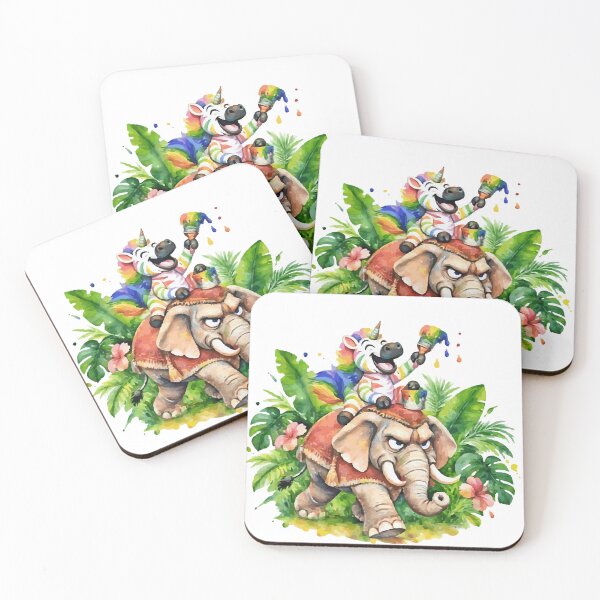 Item preview, Rainbow Zebra Unicorn Rides Colorful Circus Elephant designed and sold by vivendulies.